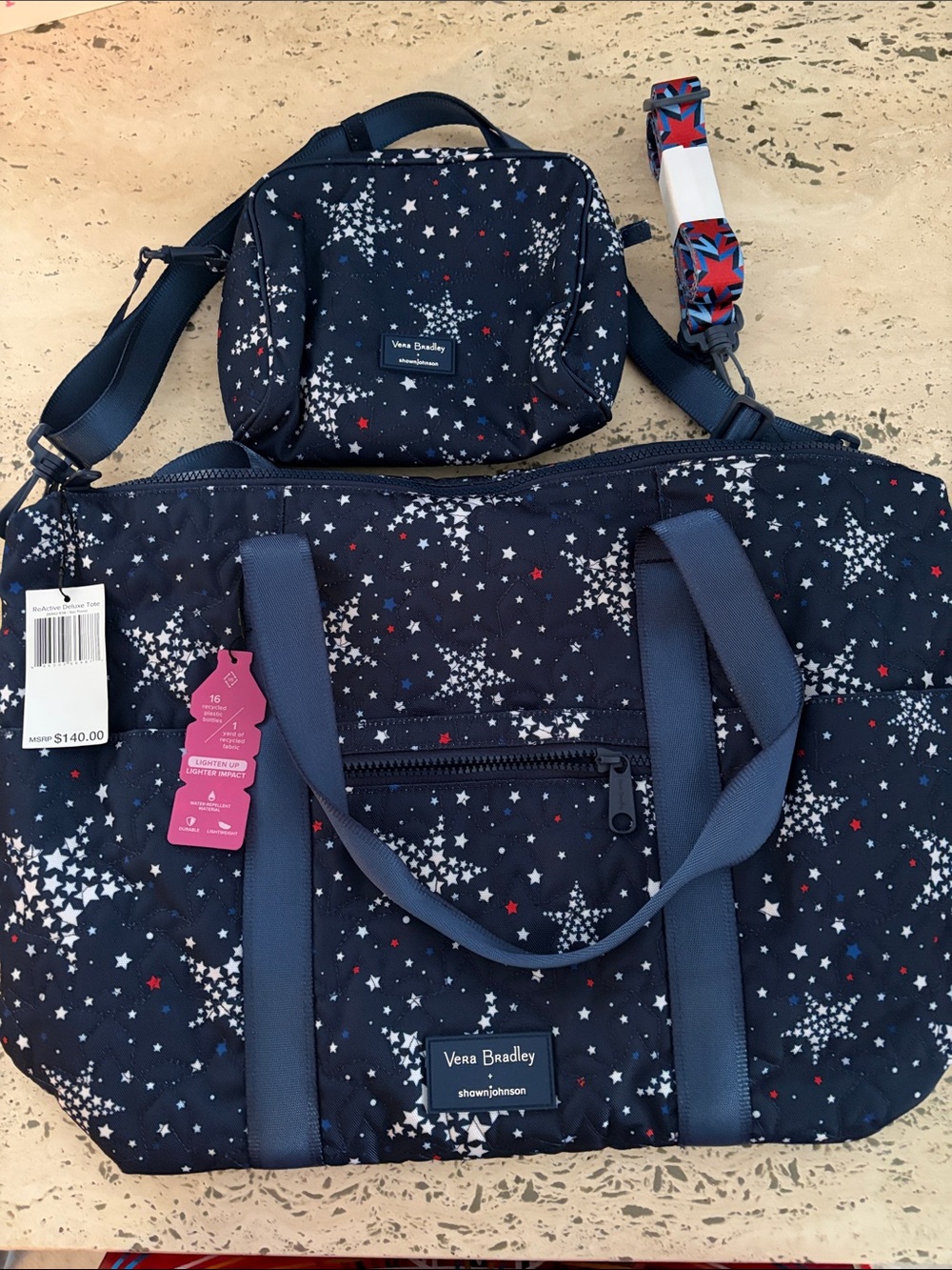 Vera Bradley X Shawn Johnson ReActive Deluxe Tote Star Power